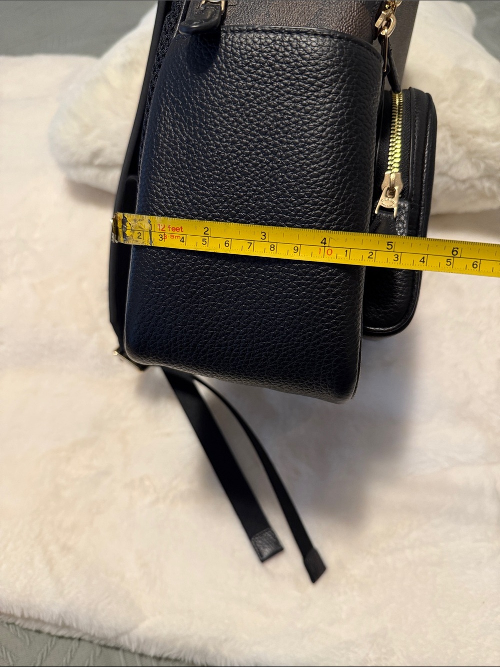 Coach Brown Signature Backpack with Black Leather Trim - Picture 14 of 14